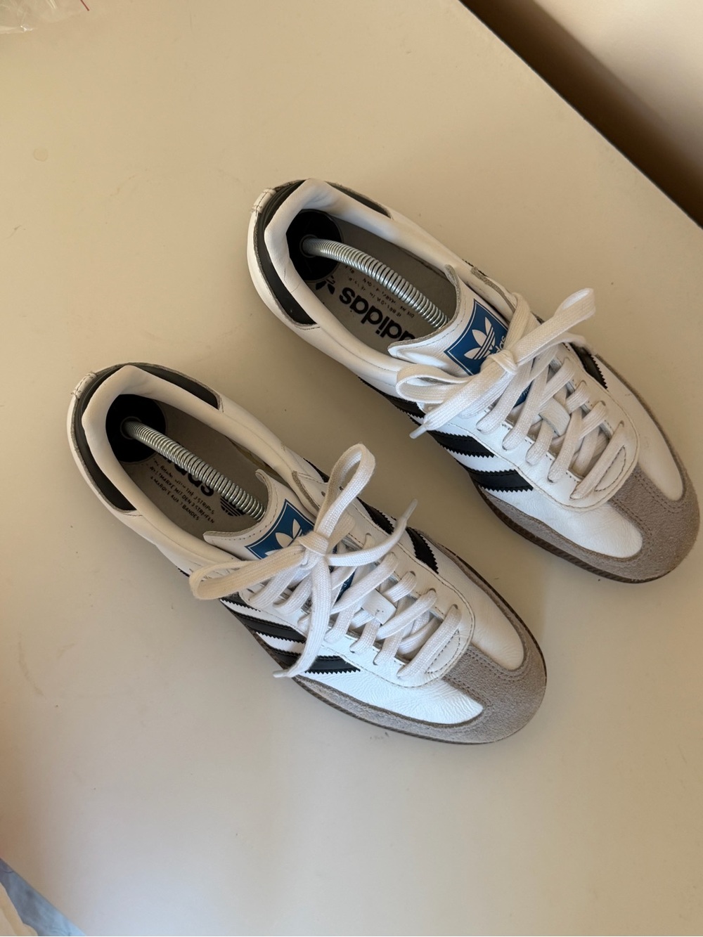 Adidas Samba Style White Sneakers with Black Stripes - Picture 4 of 6